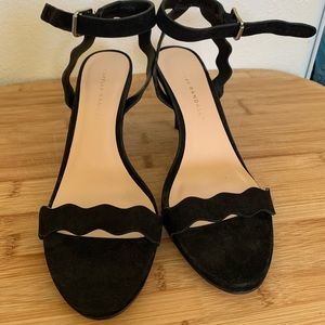 Loeffler Randall Black Suede Leather Scalloped